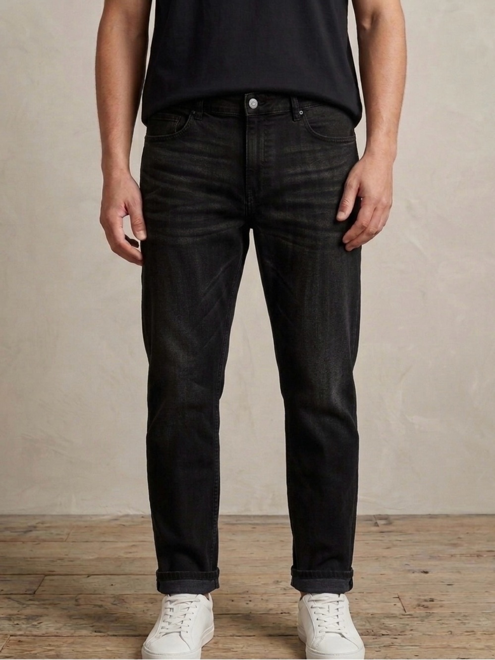 Men's Slim Black Jeans - Classic Slim Fit